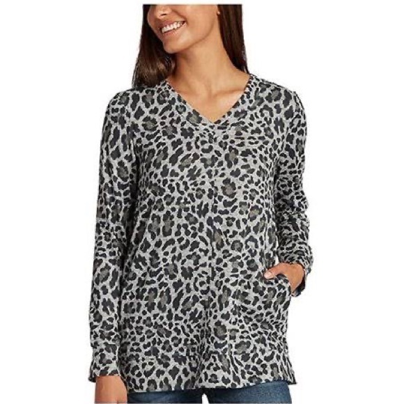 Ellen Tracy Tops - Ellen Tracy - Women's Cozy V-Neck Tunic with Pockets